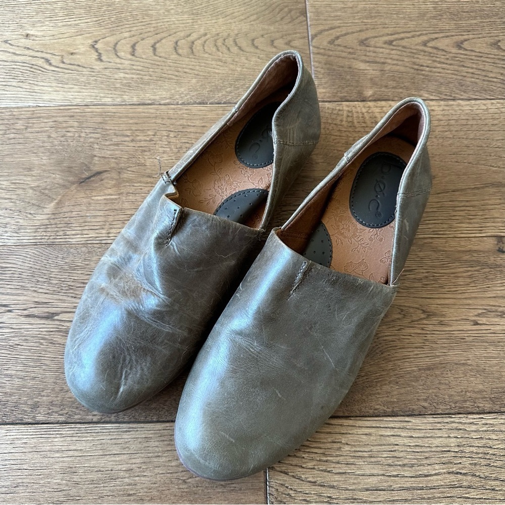 B.O.C Born Concept Suree Leather Slip On Loafers Shoes Green Sz 9